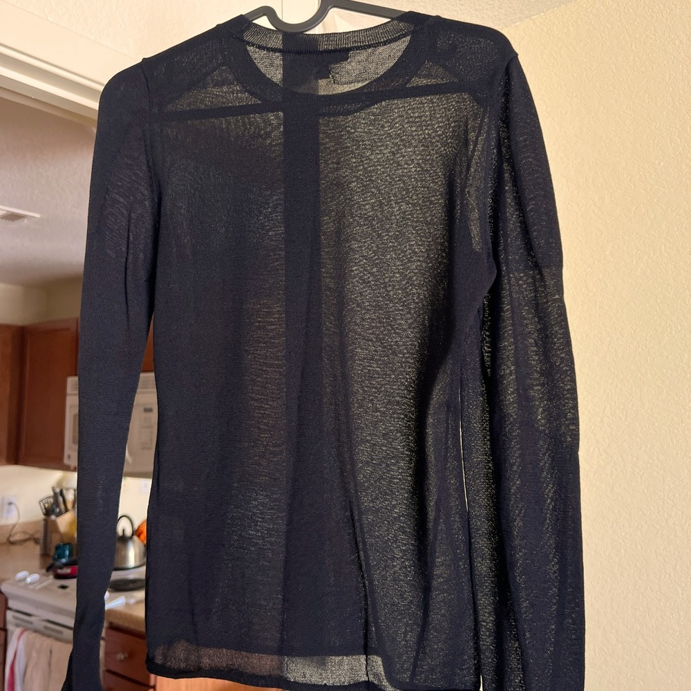 Rag & bone black mesh long sleeve tee XS